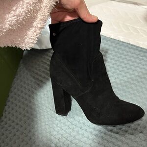 Suede Black Women's Ankle Boots